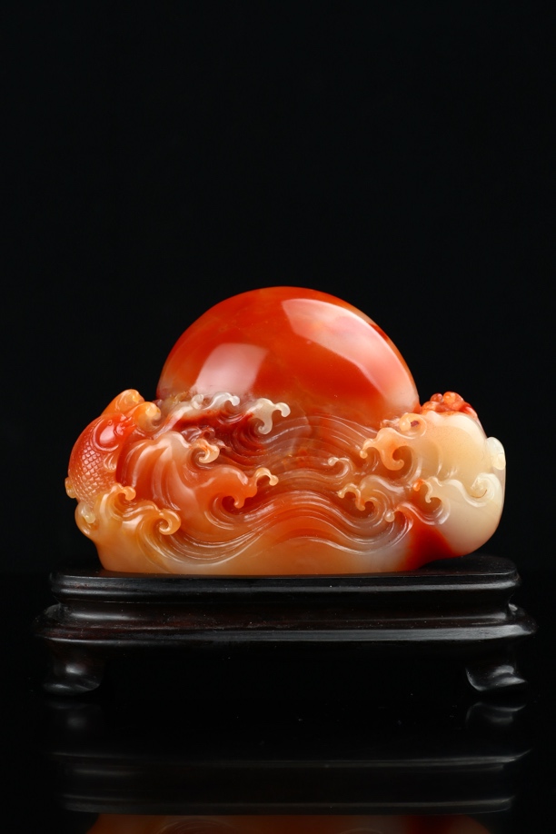 收藏级！精品寿山老性结晶蜡烛红芙蓉石