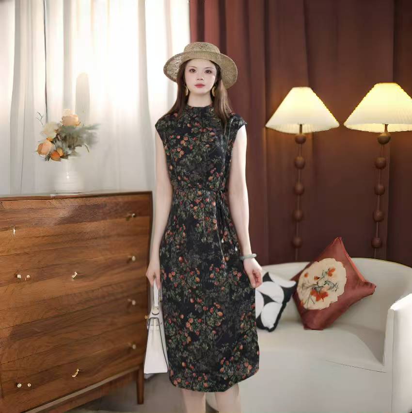 （送腰带）杭州原版正品2025夏季新款减龄显瘦连衣裙女