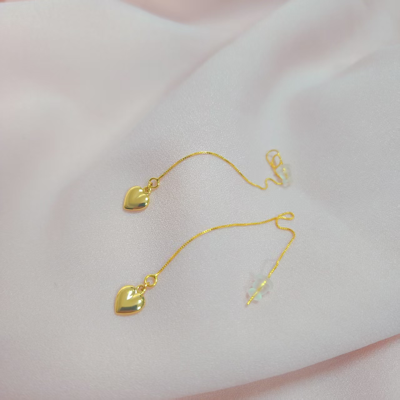 铜合金耳饰 时尚百搭爱心耳线539006