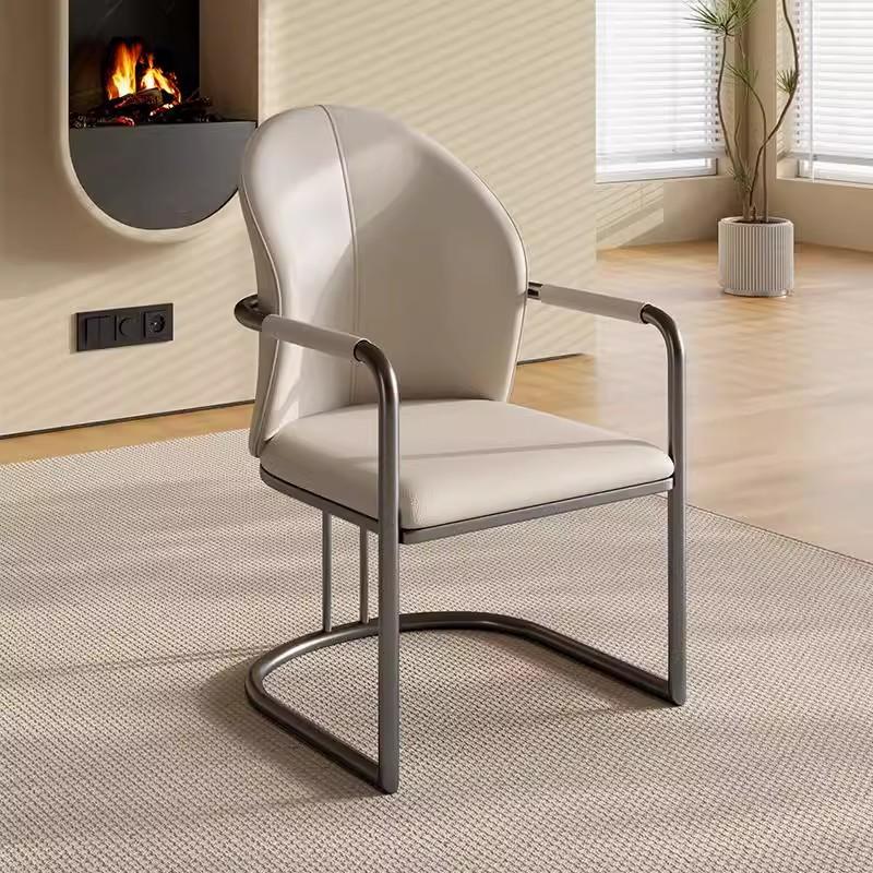 轻奢现代简约酒店家用办公北欧书房书桌椅真皮凳子2025新款沙发凳