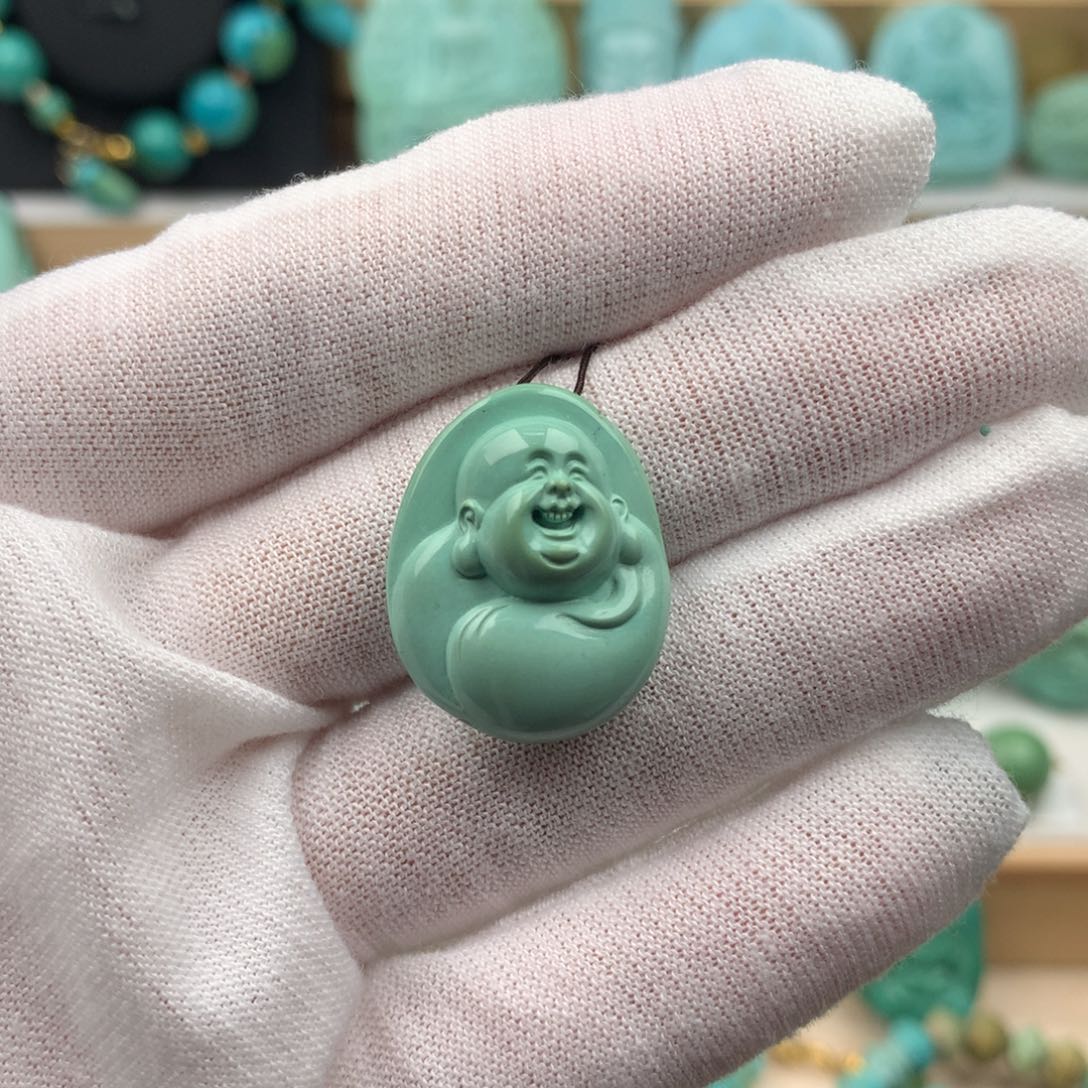 未镶嵌绿松石珠宝奇石18.7mm