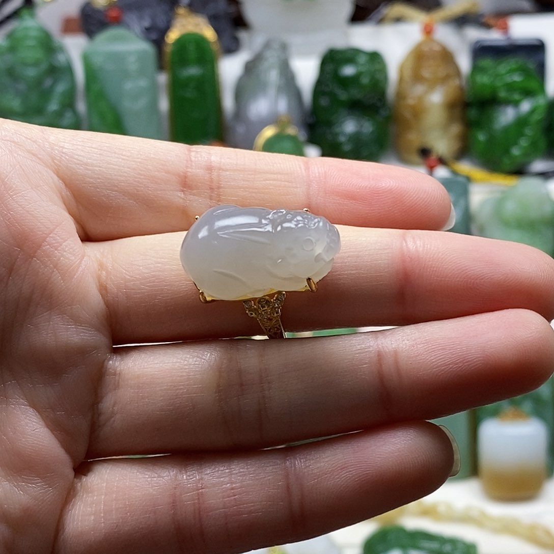 和田玉颈饰银S925镶嵌