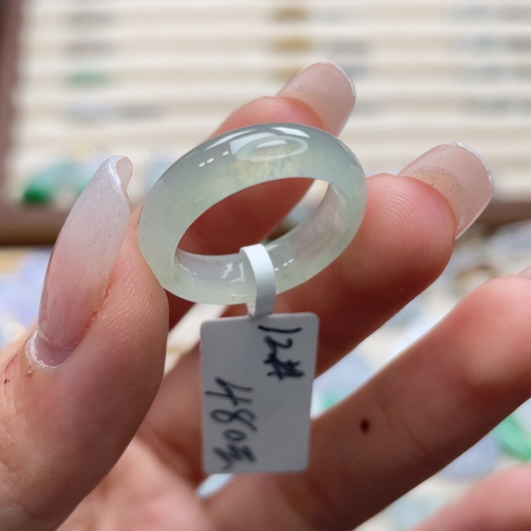 翡翠未镶嵌戒圈a17港圈12冰胶薄荷绿