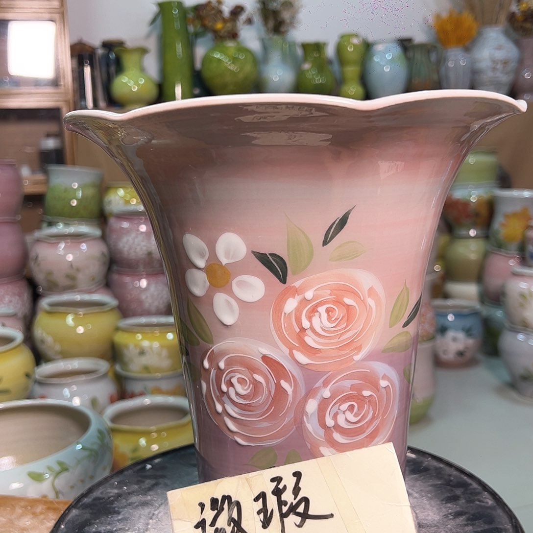 景德镇陶瓷花盆瑕123