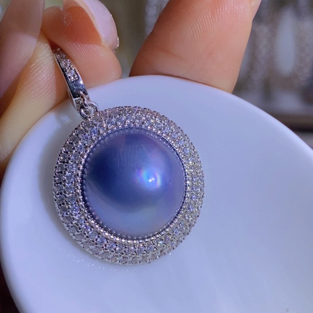 银S925镶嵌天然淡水珍珠淡水珍珠