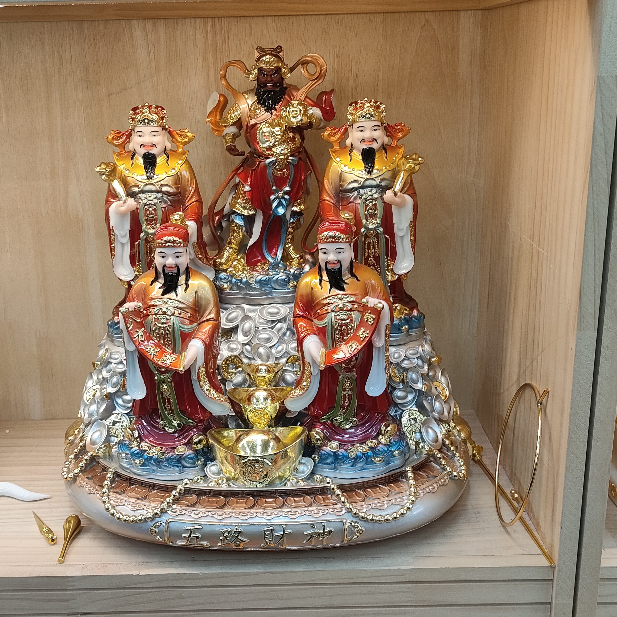 五路财神爷道家彩绘树脂寺庙家用供奉客厅