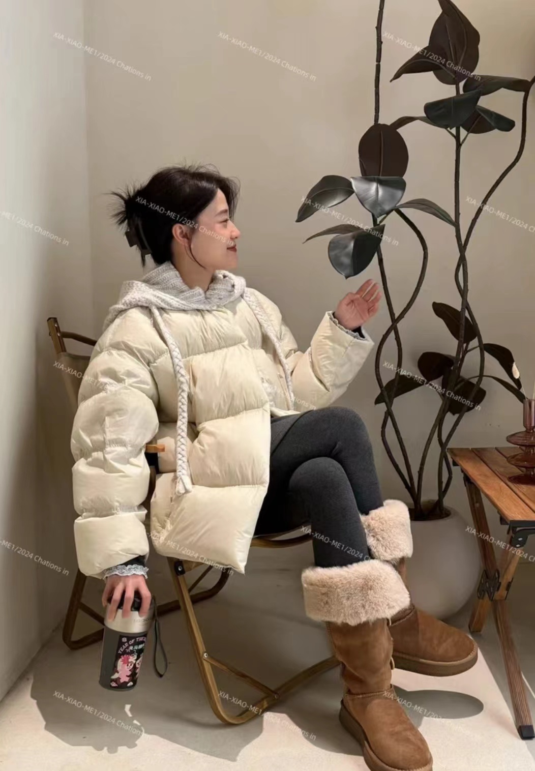 XIAOMEI｜（泡芙）针织帽设计新国标90羽绒服-1336