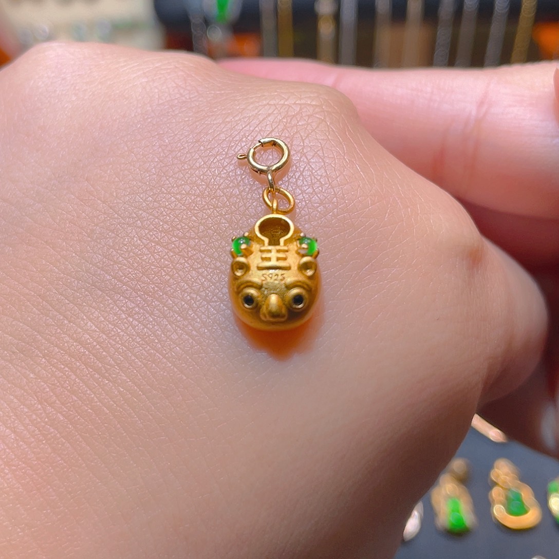 翡翠银S925镶嵌吊坠(不含链)