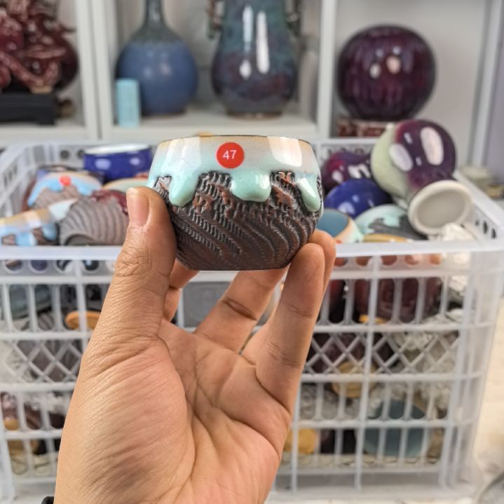 摆件钧瓷摆件神後鎮鈞瓷