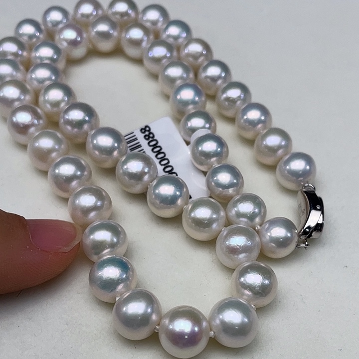 颈饰银S925镶嵌淡水珍珠卡10➕高品极光白炫澳绿炫彩毕业级孤品