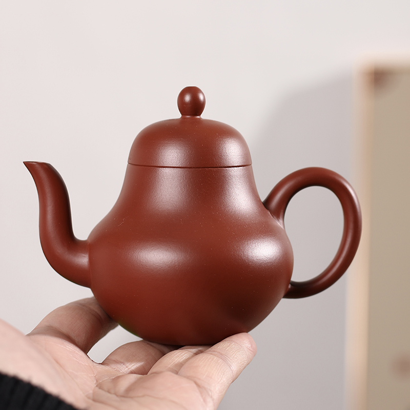 全手工大红袍思婷壶潮州手拉壶三杯冲茶罐茶壶工夫家用泡茶壶朱泥