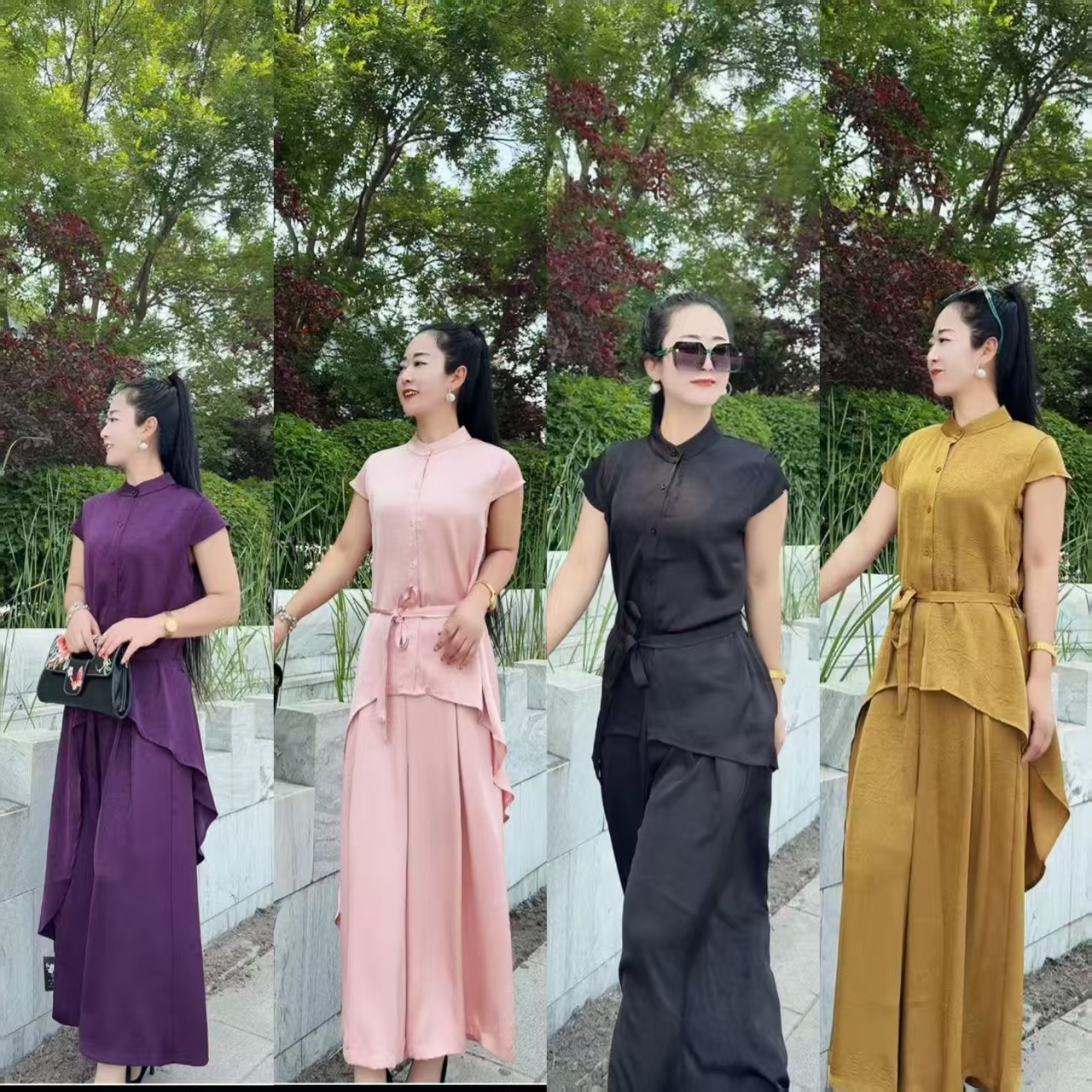 唐汉布依新款套装时尚夏季上衣+裤子Y