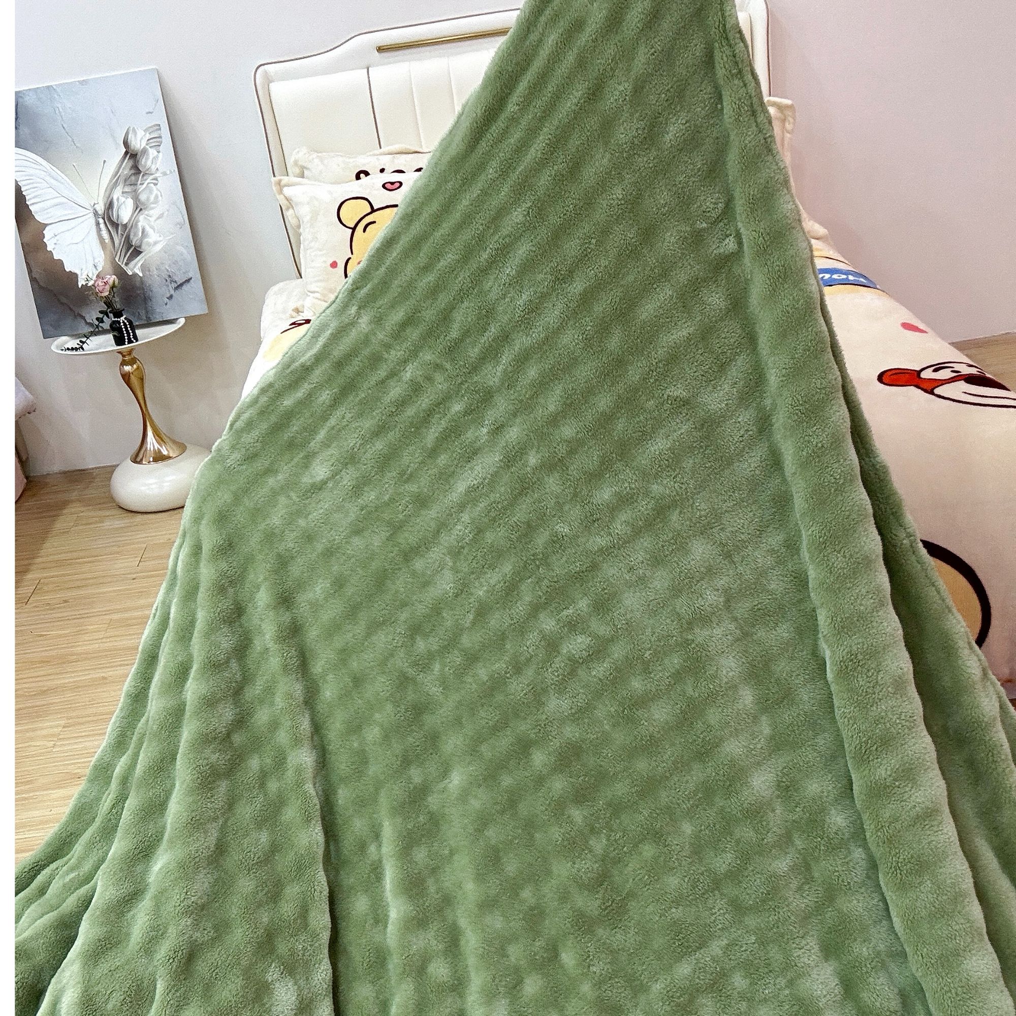 厚款保暖简约风绒毯加厚毛毯空调午睡毯