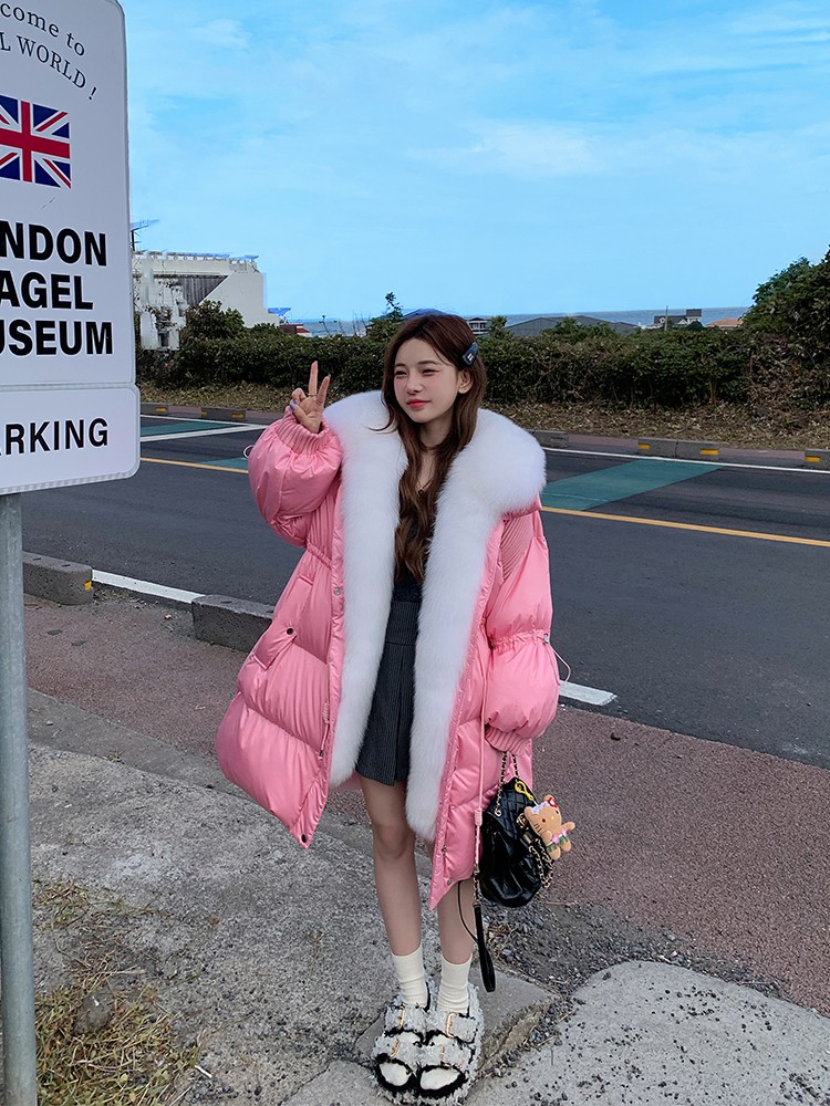 【亏本清仓】暖冬密码/韩版高端鹅绒羽绒服女狐狸大毛领皮草外套