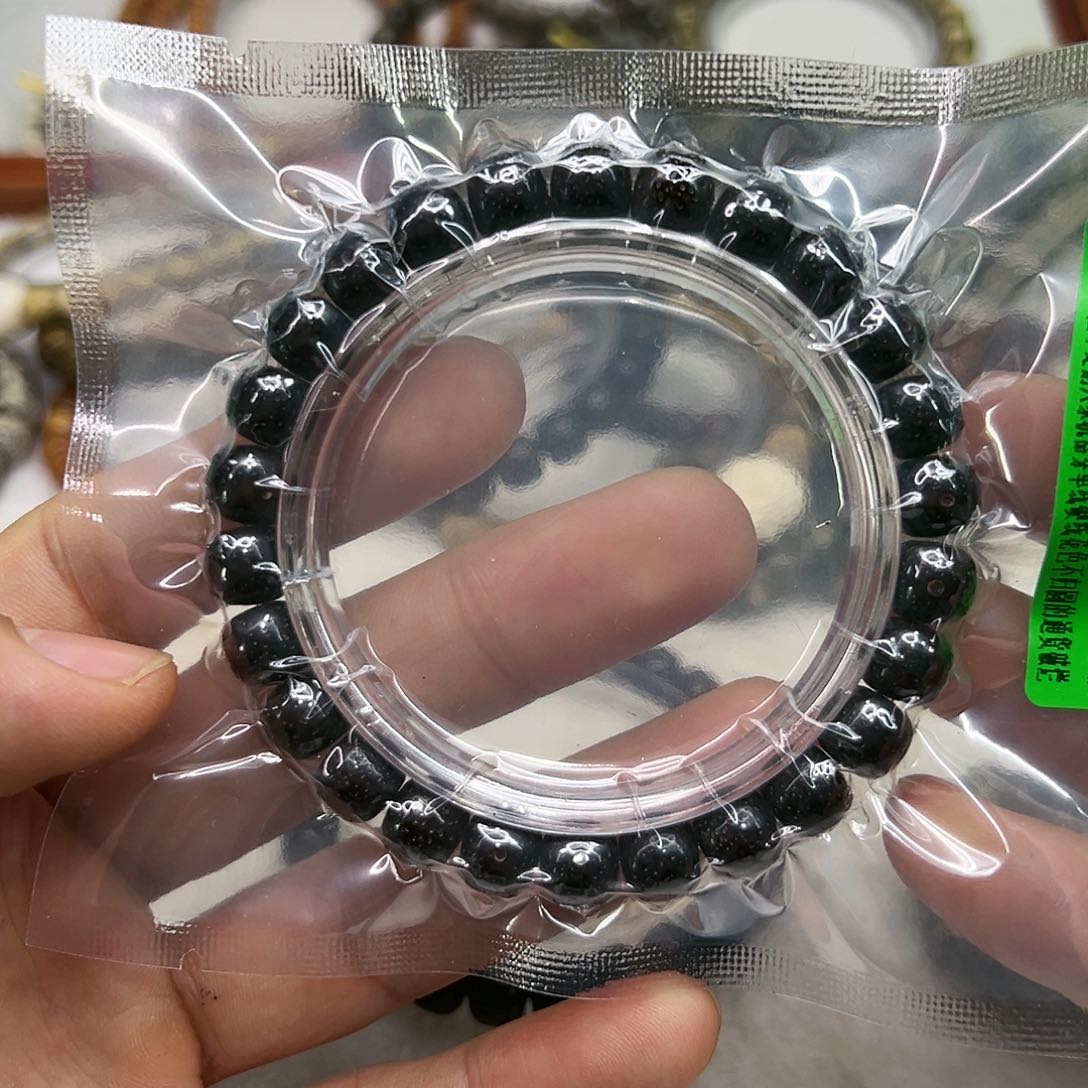 星月菩提手串59傲世糯冰黑金玉华星月菩提单圈98