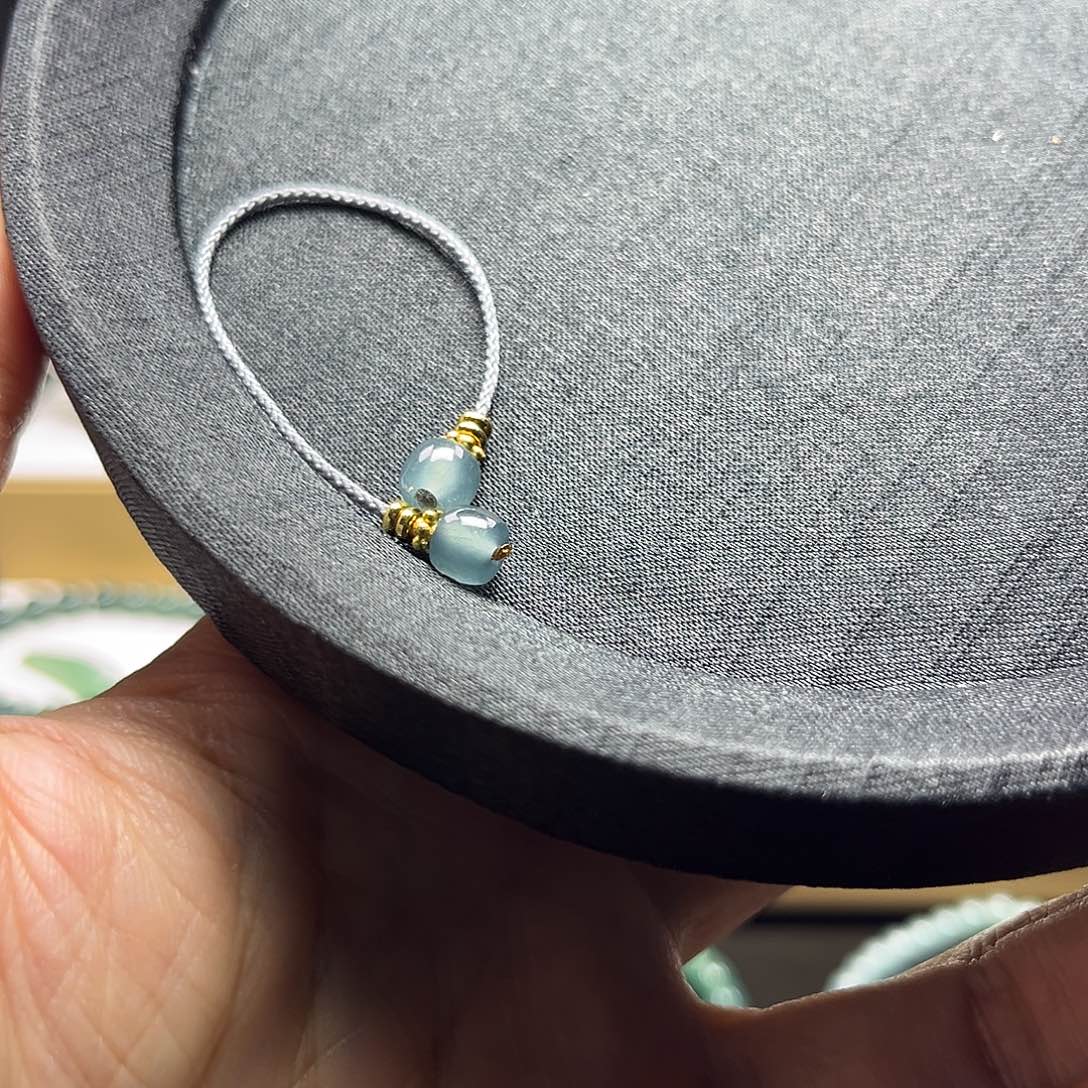 翡翠散珠弟子珠一对