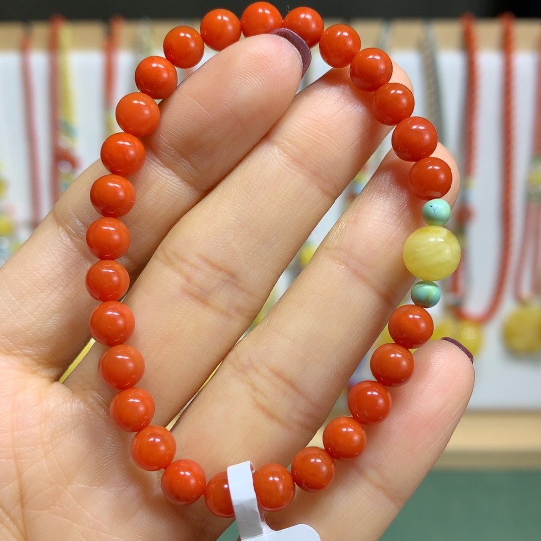 南红玛瑙手链未镶嵌6mm尺寸