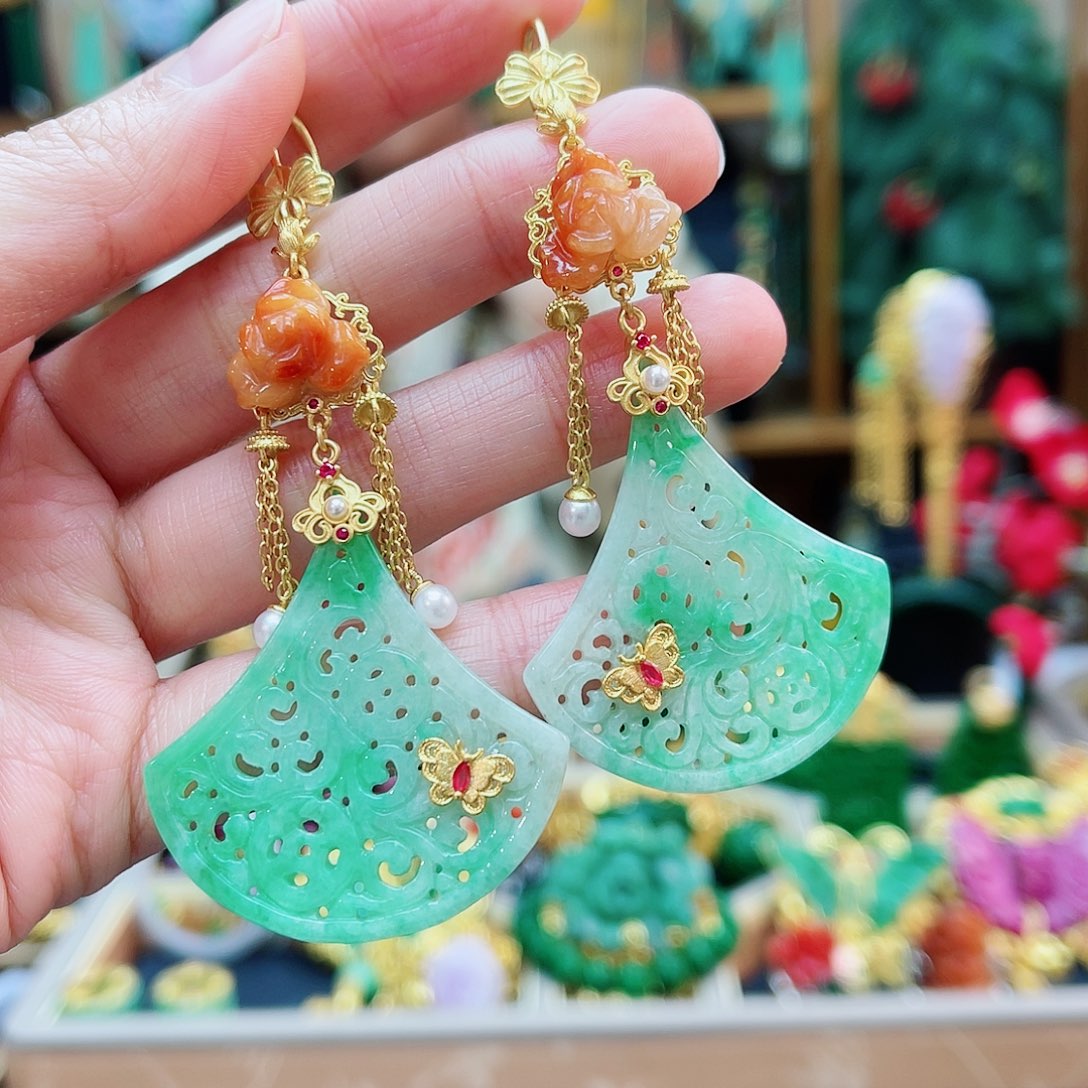 合金翡翠耳饰48小时鉴赏期1