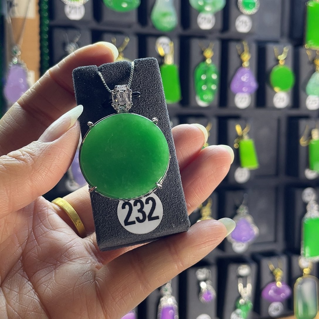 翡翠银S925镀金镶嵌耳饰232