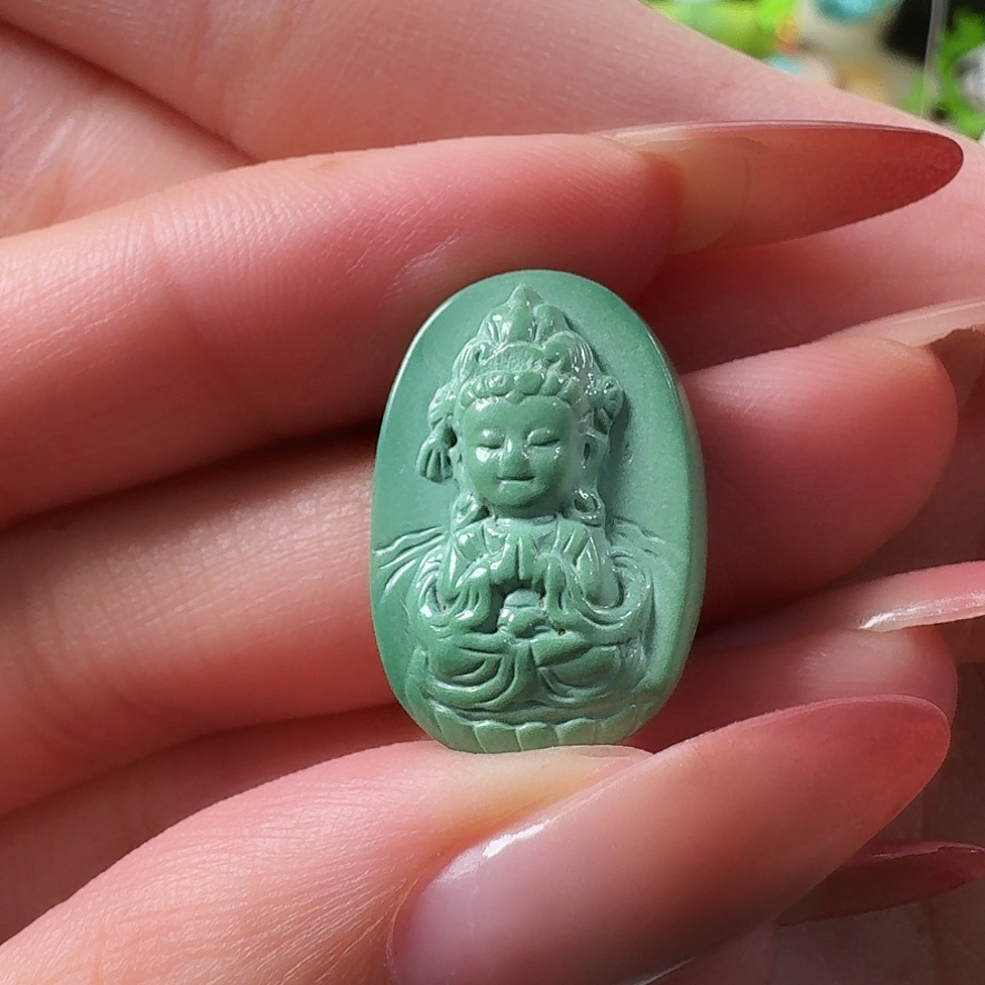 绿松石未镶嵌吊坠(不含链)观音