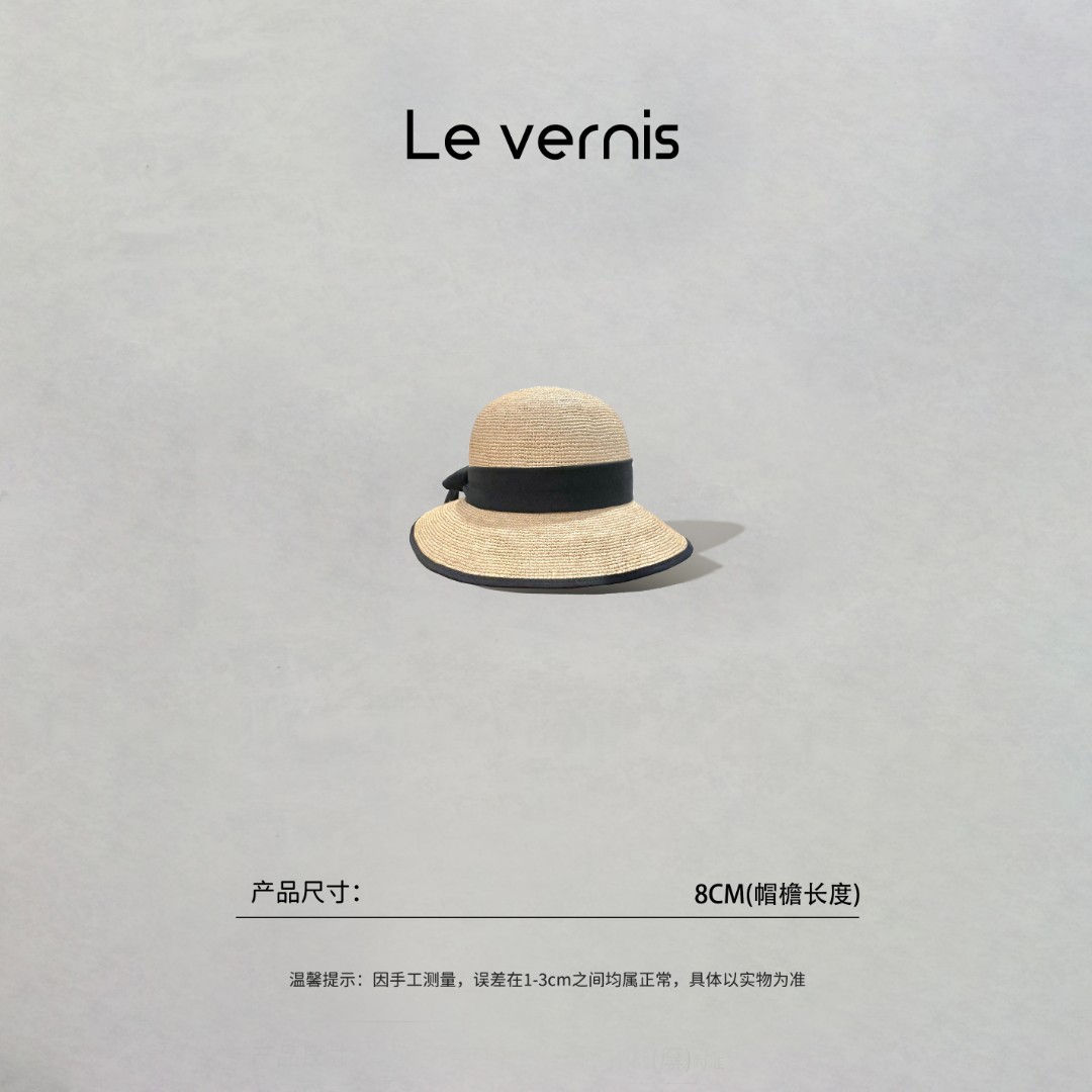 【工厂直销】赫本风 拉菲草帽全手工编织 蝴蝶结