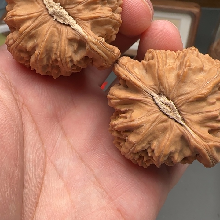 骨***目文玩核桃吊坠白狮子