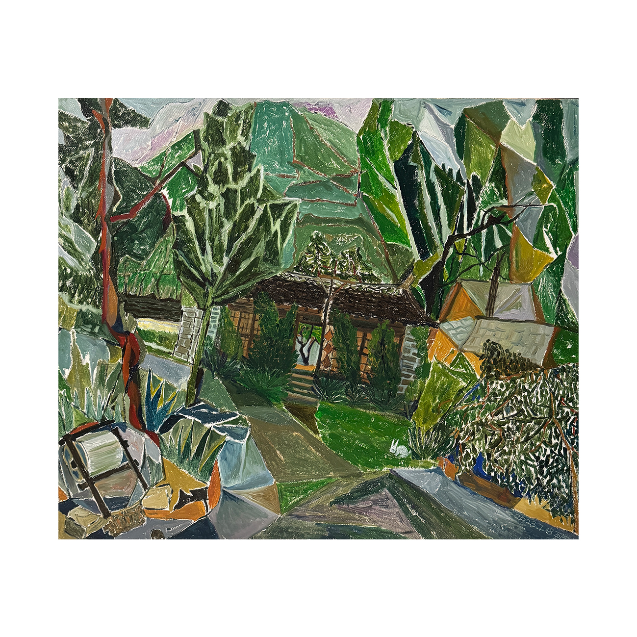 李学 原创手绘风景油画60x73cm意式轻奢风餐厅沙发背景挂画3403