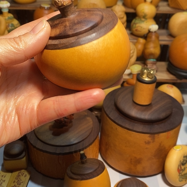 胡桃木茶叶罐葫芦葫芦