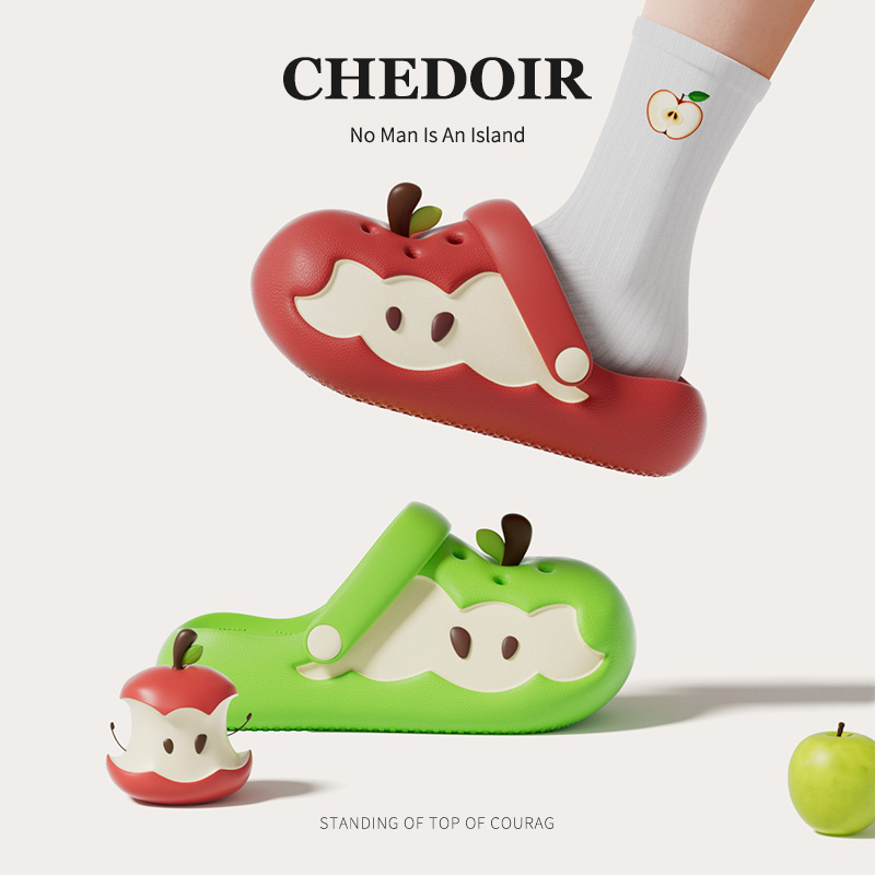 【chedoir】原创爆款苹果洞洞鞋女款夏季外穿防滑EVA厚底透气凉拖鞋