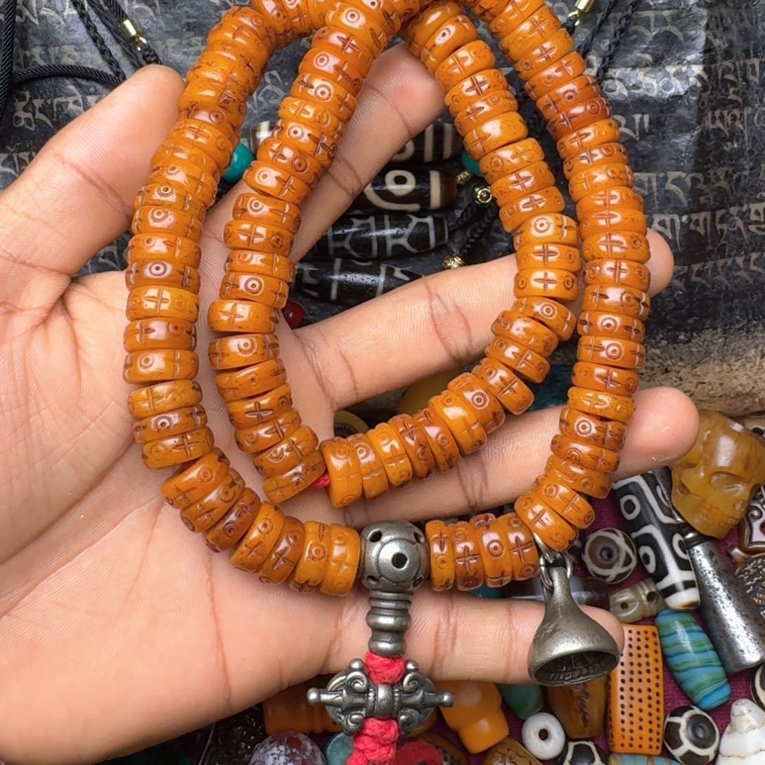 柏香籽/百香籽手串牦牛骨