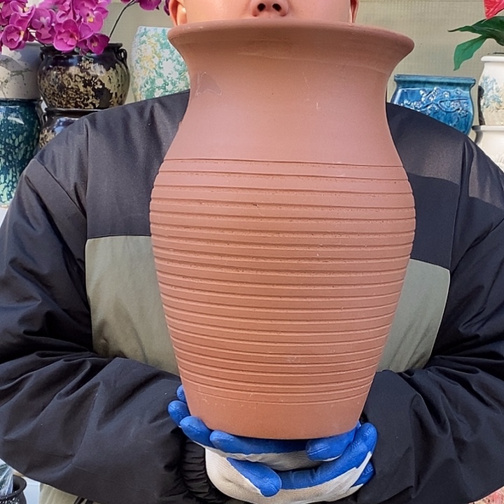 紫砂花盆口20高32瑕疵