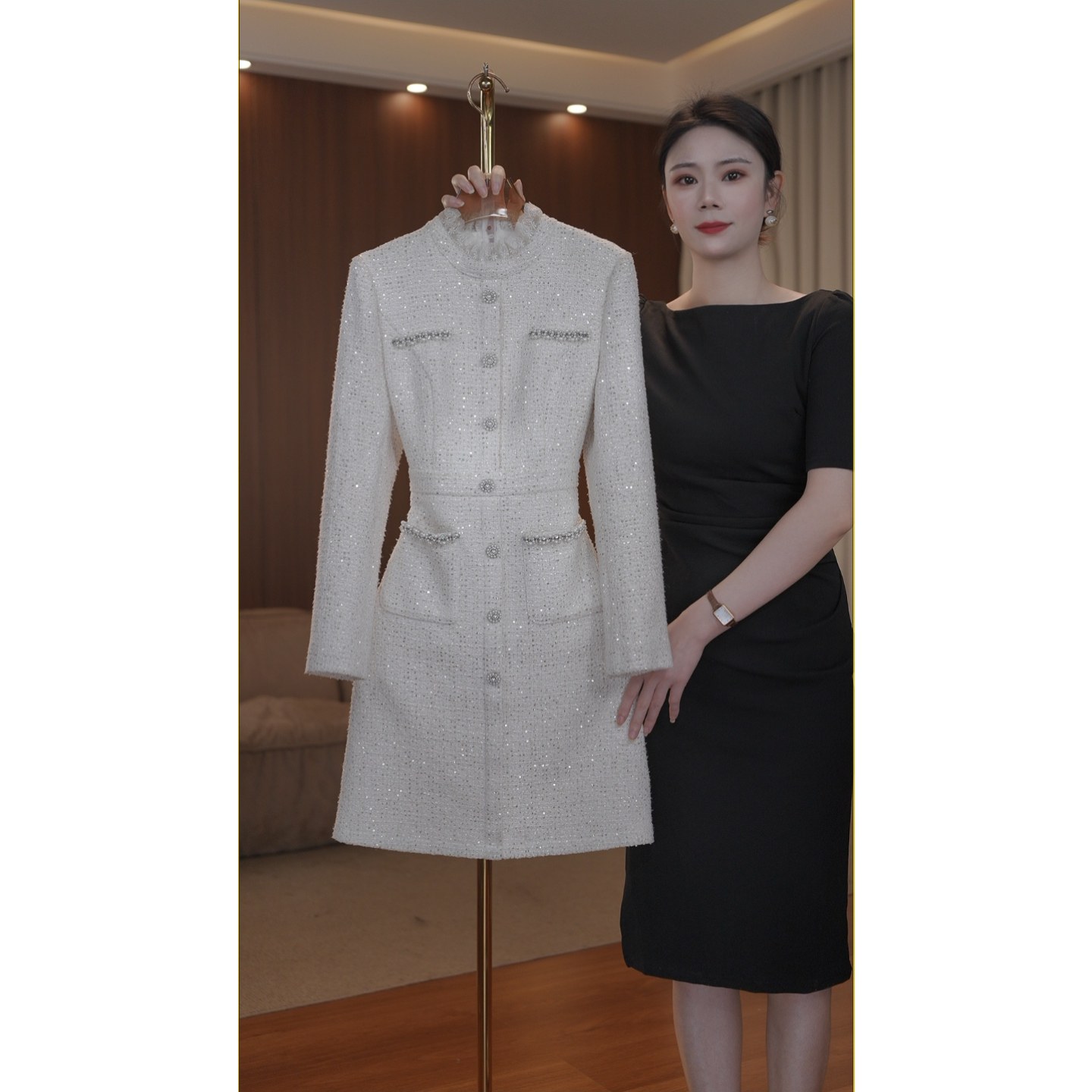 【语馨服饰】9271秋冬新款气质收腰显瘦连衣裙