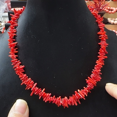 无无小树叉项链红色