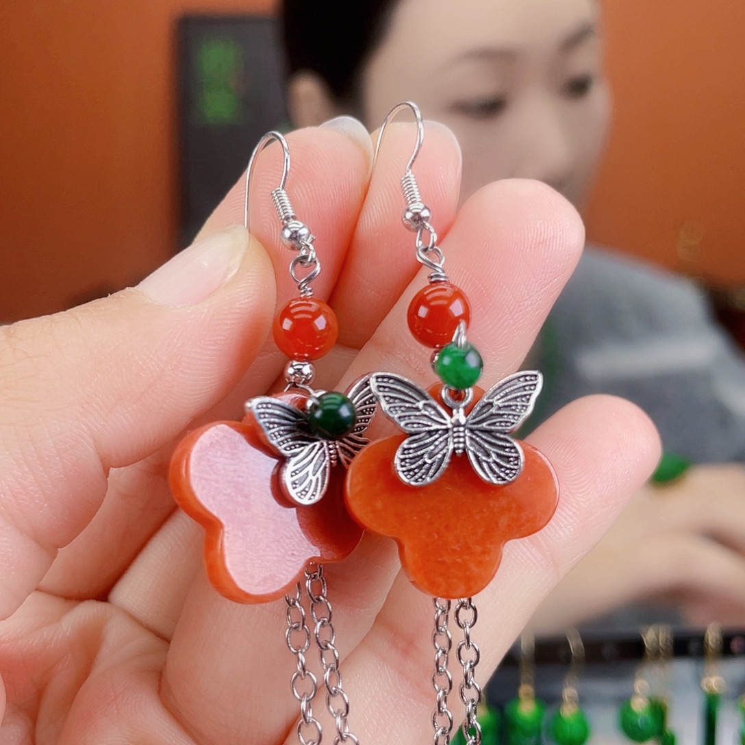 翡翠未镶嵌耳饰饰品