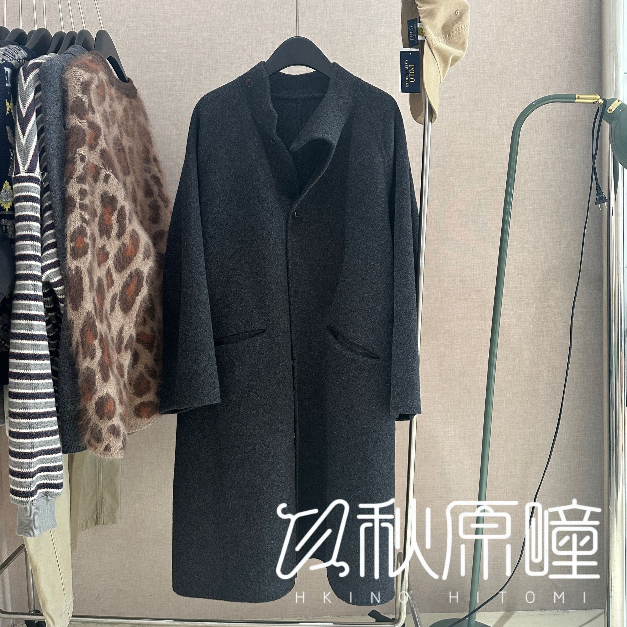 秋原瞳-格雷系毛呢外套长款气质中长款百搭秋冬设计师羊毛大衣