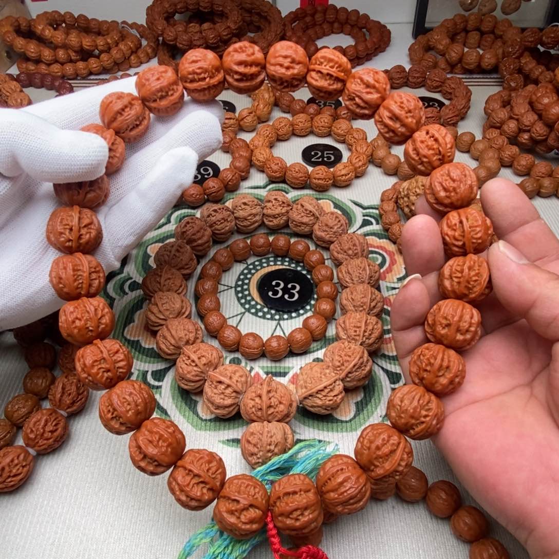 文玩核桃手串边肚22加粗筋八棱
