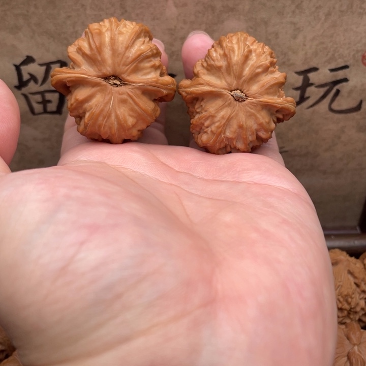 黑***、文玩核桃把件40白狮子
