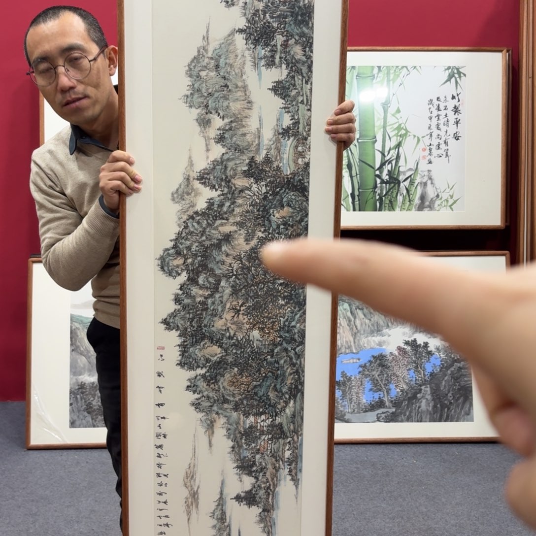 国画带框绘画160/45尺寸