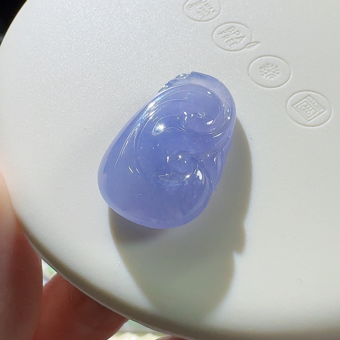 翡翠颈饰未镶嵌如意红春紫很厚装