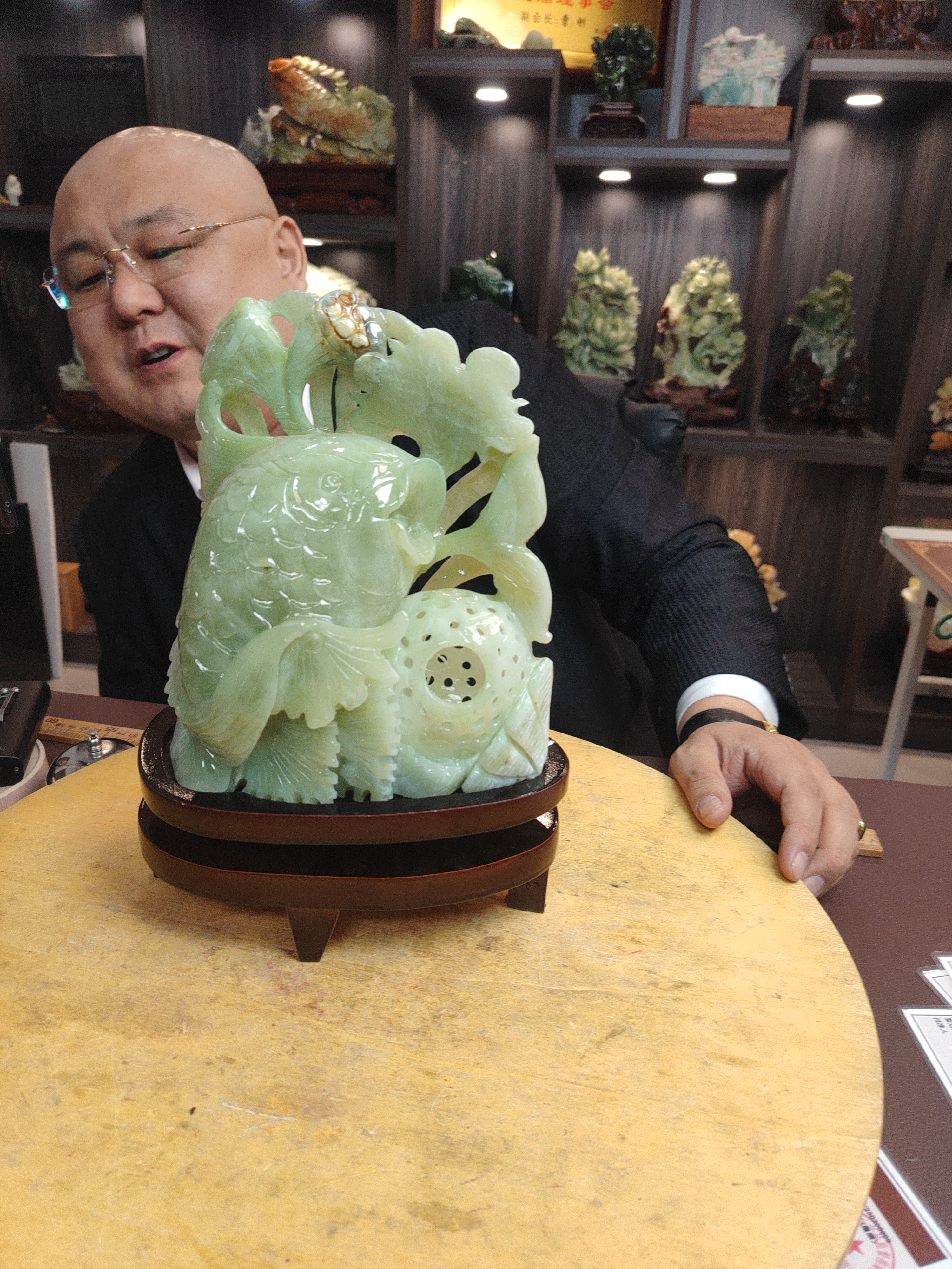 蛇纹石玉覆膜摆件原创作品