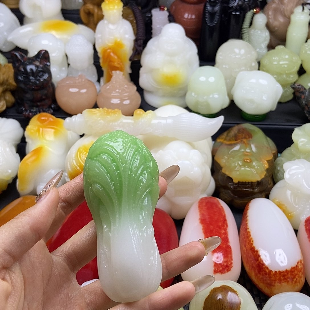 无花朵原石雕刻把件