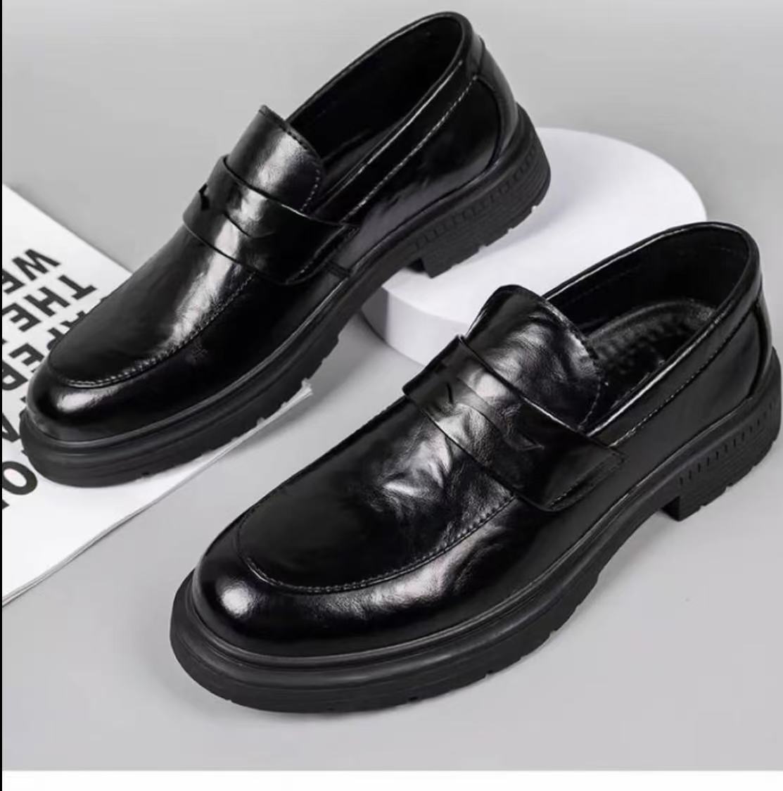 一脚蹬正装男一脚蹬商务皮鞋男士休闲皮鞋休闲鞋透气真皮
