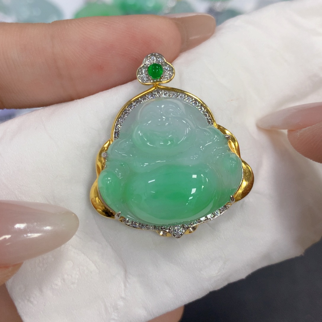 颈饰银S925镶嵌翡翠