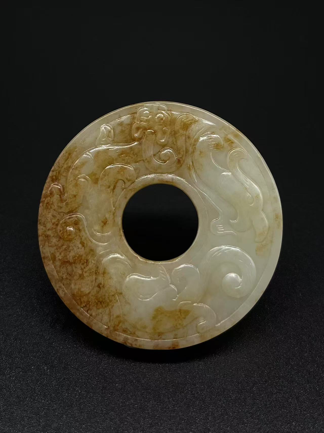 和田白玉龙纹玉壁