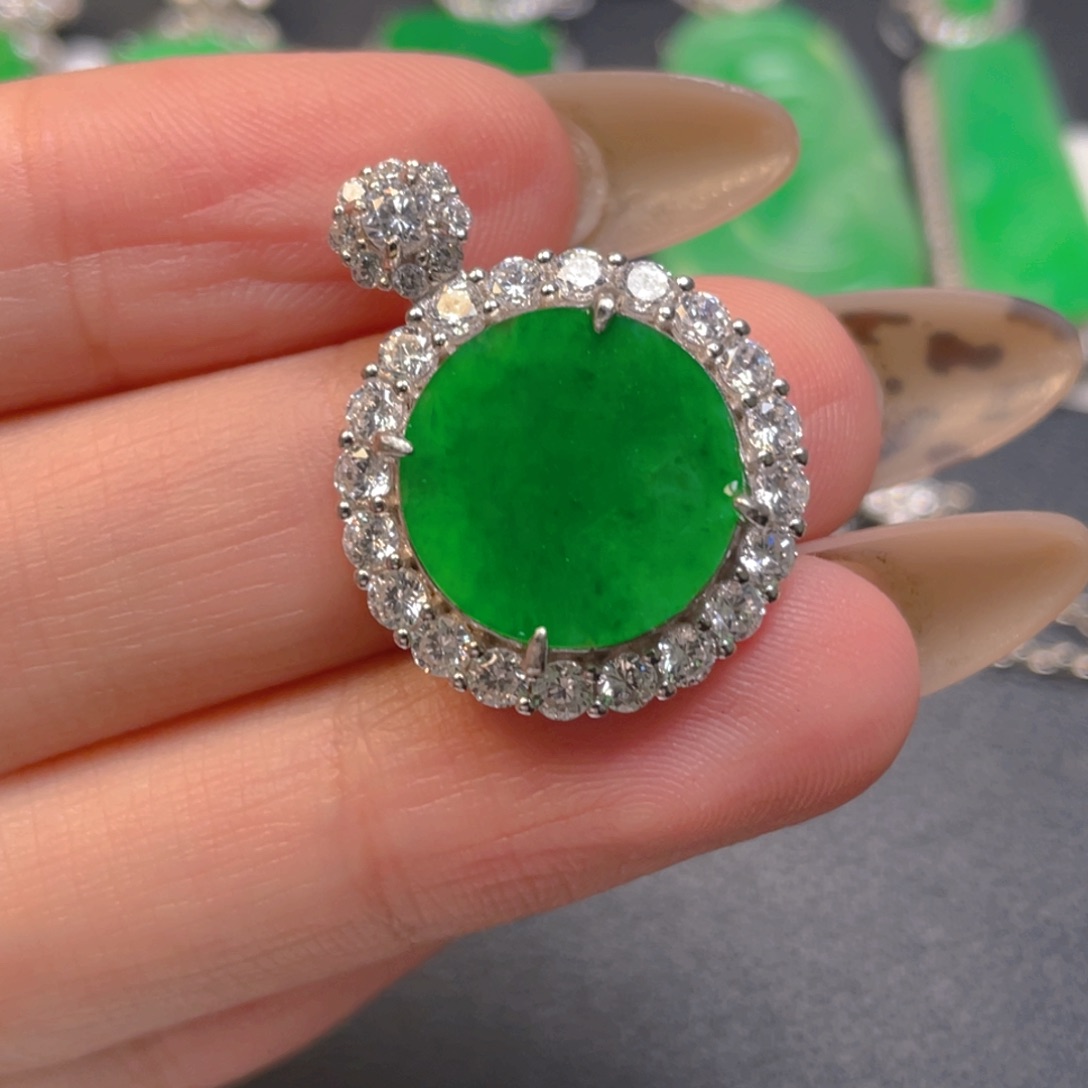 翡翠银S925镶嵌颈饰