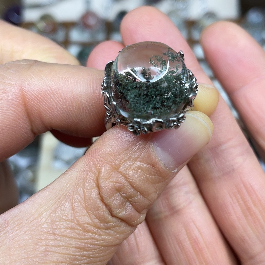 【闪购商品】银S925镶嵌珠宝半成品水晶戒指