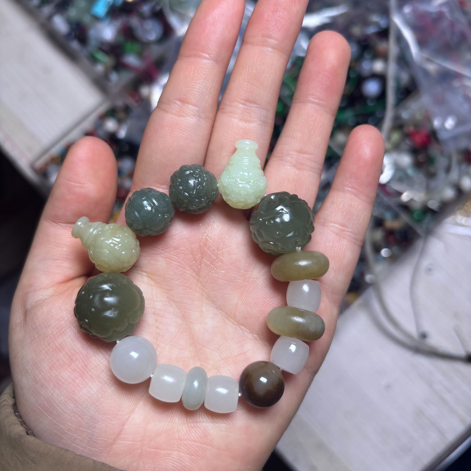 和田玉正品手串多宝手串