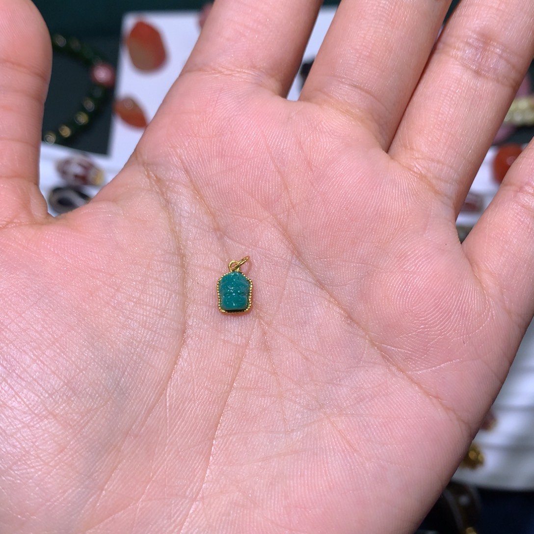 D***G绿松石18K金镶嵌文玩文玩