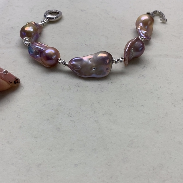 银S925镶嵌耳饰淡水珍珠