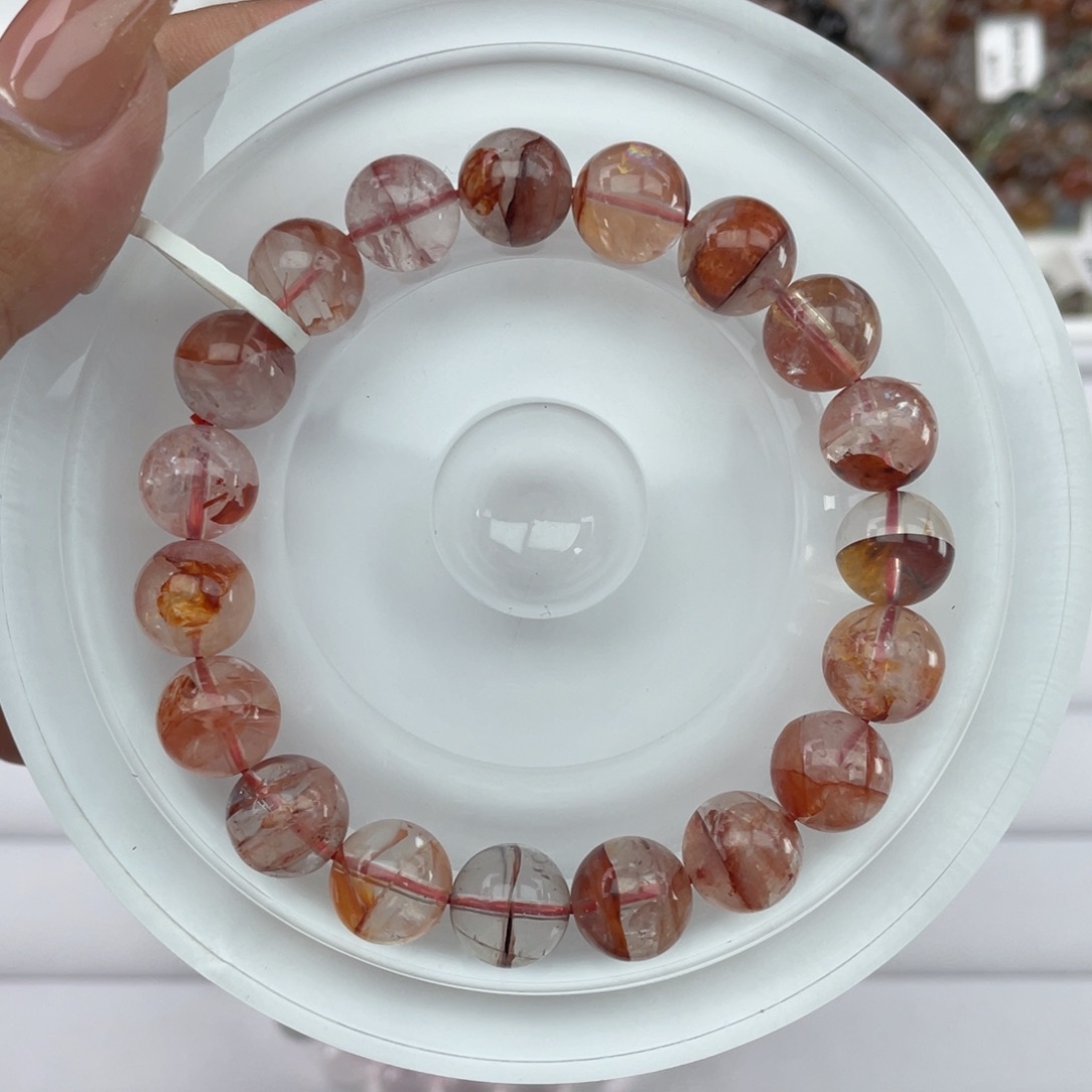 水晶未镶嵌手串007红胶花水晶10m+